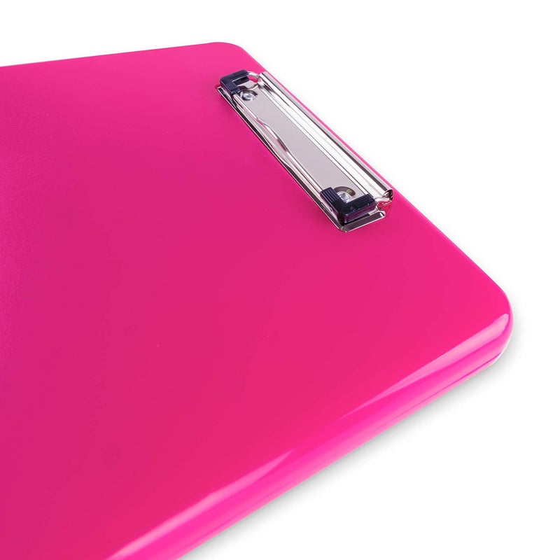 Super Z Outlet Clipboard with Storage Slim Folding for Nursing, Teachers, Coaches & Office, Plastic Heavy Duty with Pen Holder (9.5â€ x 13.5â€) (Pink) - Image 4